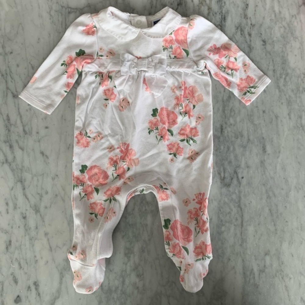 Janie and jack floral footed onesie 3m